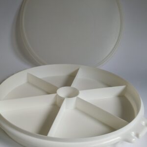 Vintage snackschaal / partyschaal van Tupperware, kleur wit