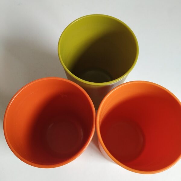 Bekers Tuppererware oranje en groen – 3 stuks – 225 ml – hoogte 11 cm (4)