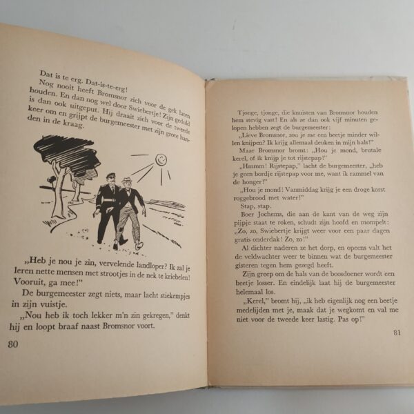 Vintage boek De avonturen van Swiebertje, de landloper die burgemeester en de burgemeester die landloper werd