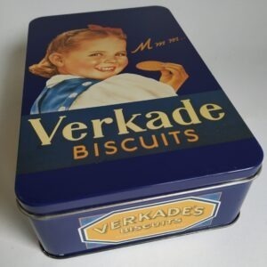 Vintage koekblik / trommel van Verkade Biscuits, Zaandam Holland