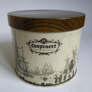 Vintage blik/trommel Coopvaert zachte geurige pijptabak van Douwe Egberts