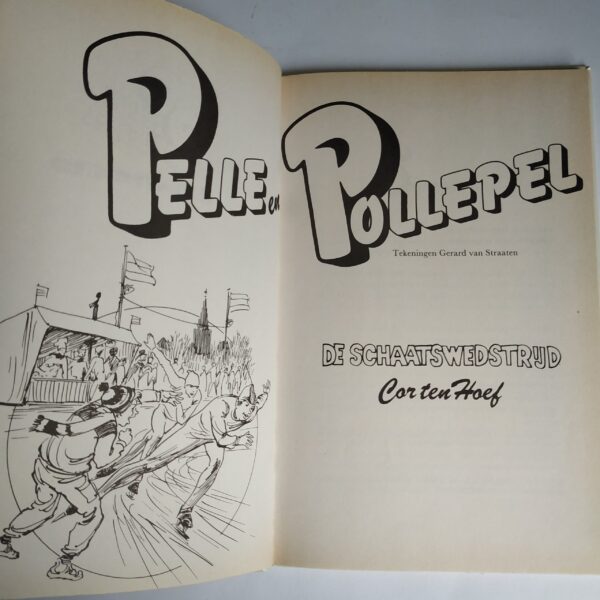 Vintage kinderboek Pelle en Pollepel, de schaatswedstrijd (deel 6) uit 1985