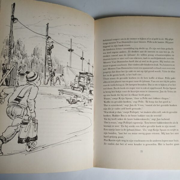 Vintage kinderboek Pelle en Pollepel, de schaatswedstrijd (deel 6) uit 1985