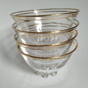 Vintage glazen schaaltjes met goud decoratie