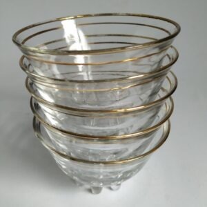 Vintage glazen schaaltjes met goud decoratie