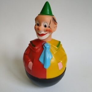 Vintage (kunststof) kleurrijke Clown tuimelaar