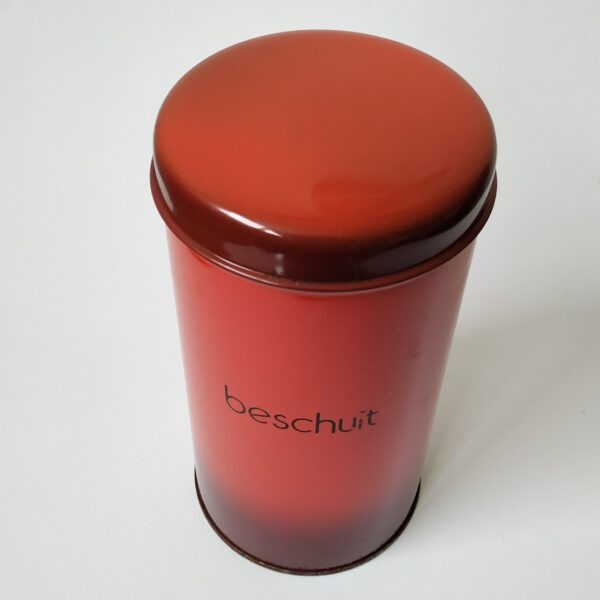 Beschuitbus van Brabantia met lift – rood – hoogte 21,5 cm – diameter 11 cm (4)