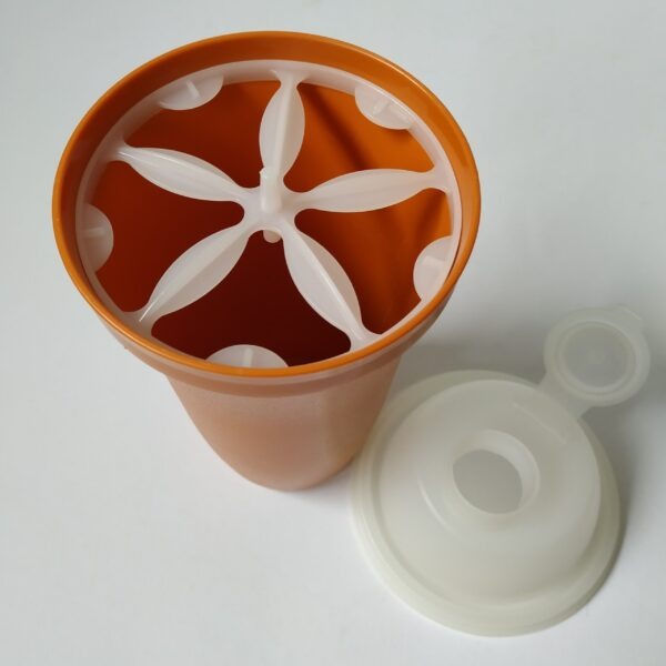 Shake beker – quick shaker Tupperware – oranje – hoogte 20 cm (2)