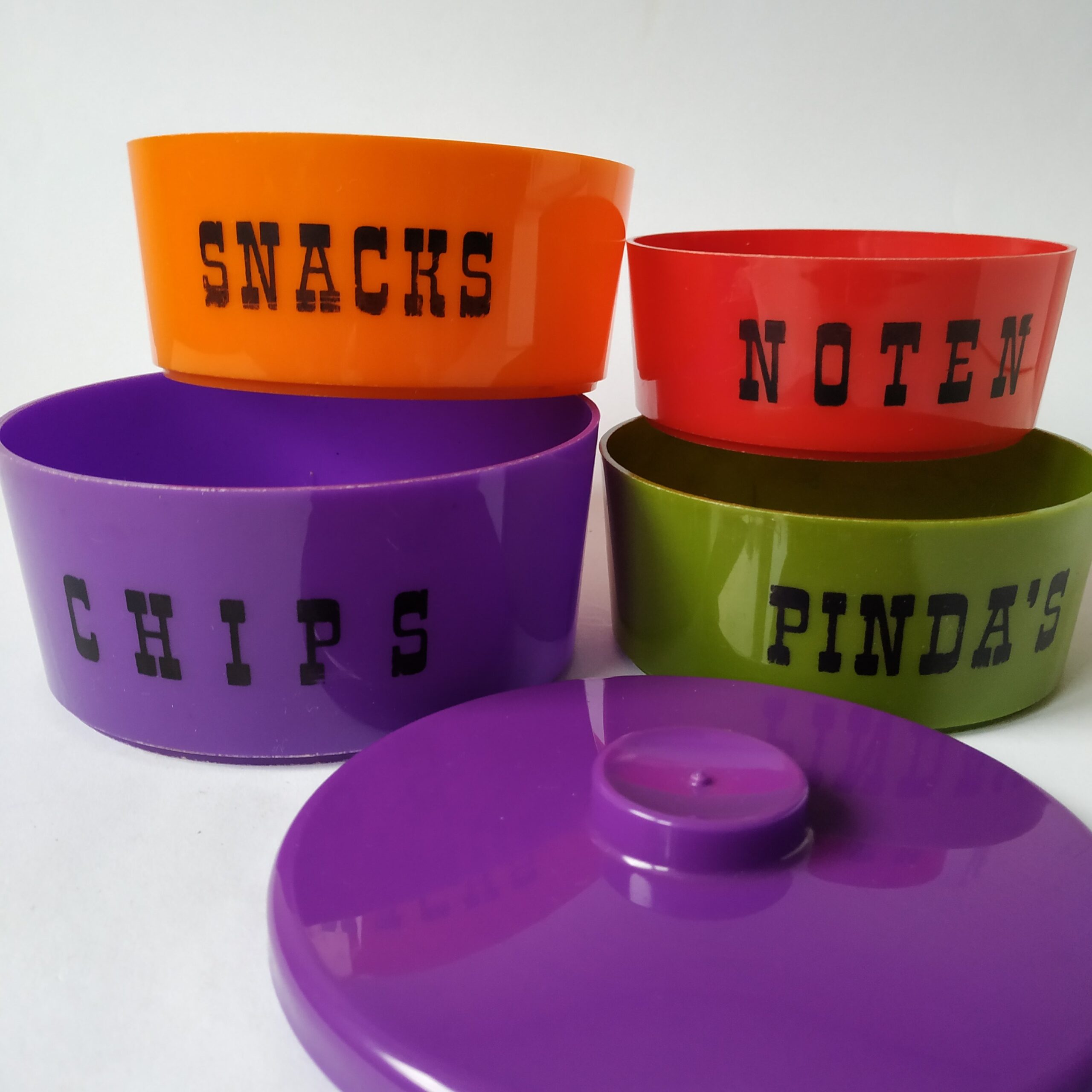 element Wiskundige zadel Vintage Snack Bakjes Chips/Snacks/Pinda's/Noten - Queens Vintage