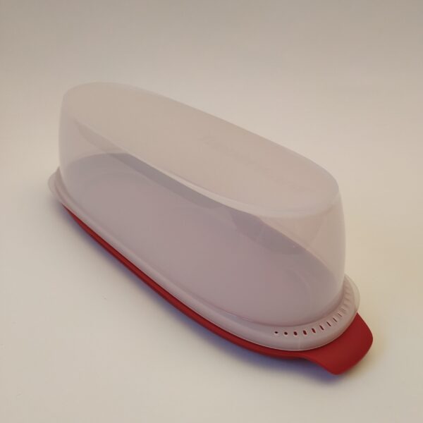 Worstbox Tupperware – 27,5x9x8,5 cm – transparant-rood(1)