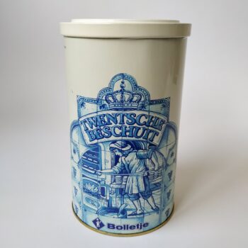 Vintage Blik Bolletje Twentsche Beschuit met draaidop