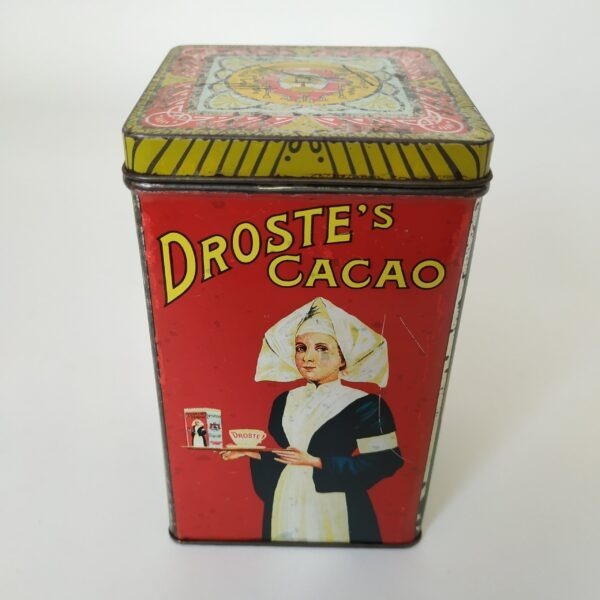 Blik Droste’s cacao – hoogte 12,5 x 7,5 x 7,5 cm – in vintage staat (1)