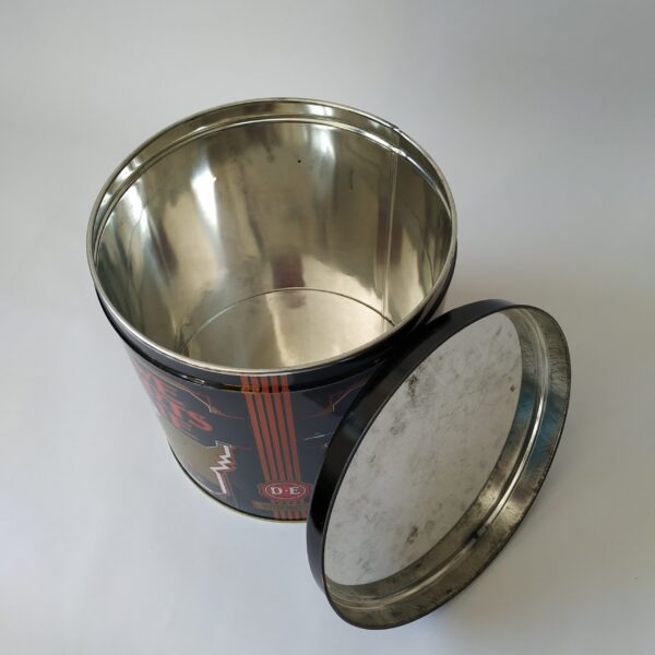 Blik – trommel Douwe Egberts Koffie (groot) diameter 22,5 cm – hoogte 22,5 cm (5)