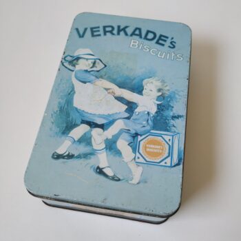 Vintage koekblik / trommel van Verkade's Biscuits, Zaandam Holland