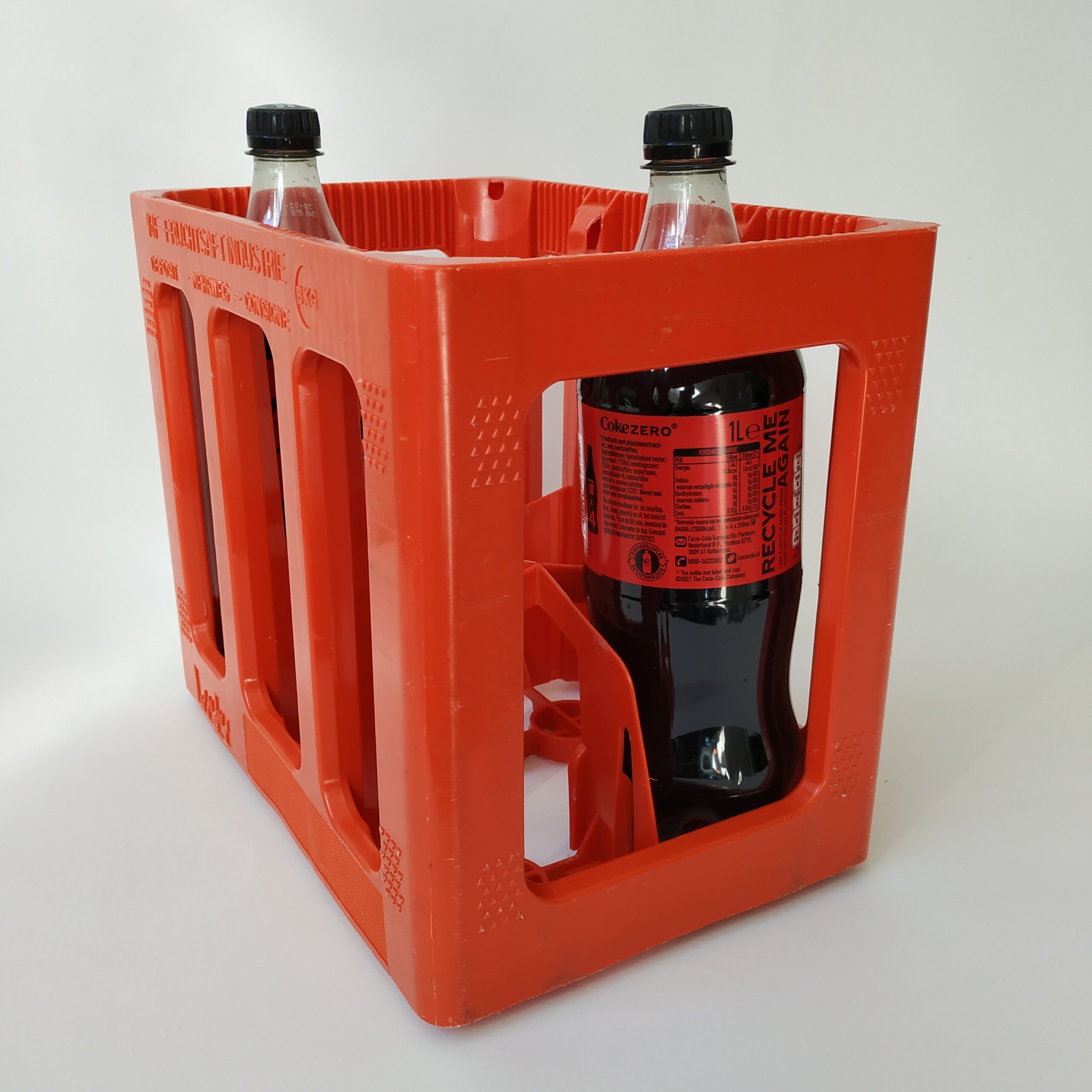 Kratje voor 6x – 1 liter fles – oranje – afmeting 30x20x25 cm (1)