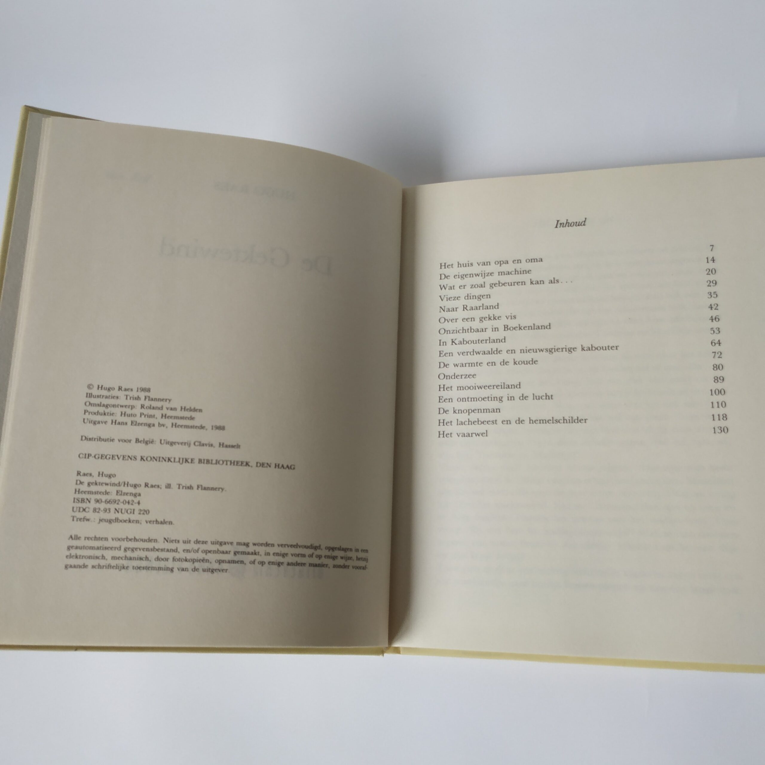 Boek De Gektewind van Hugo Raes – 1988 – hardcover 133 pagina’s (4)