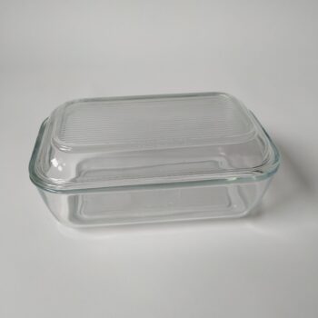 Vintage rechthoekige glazen botervloot van Arcoroc France