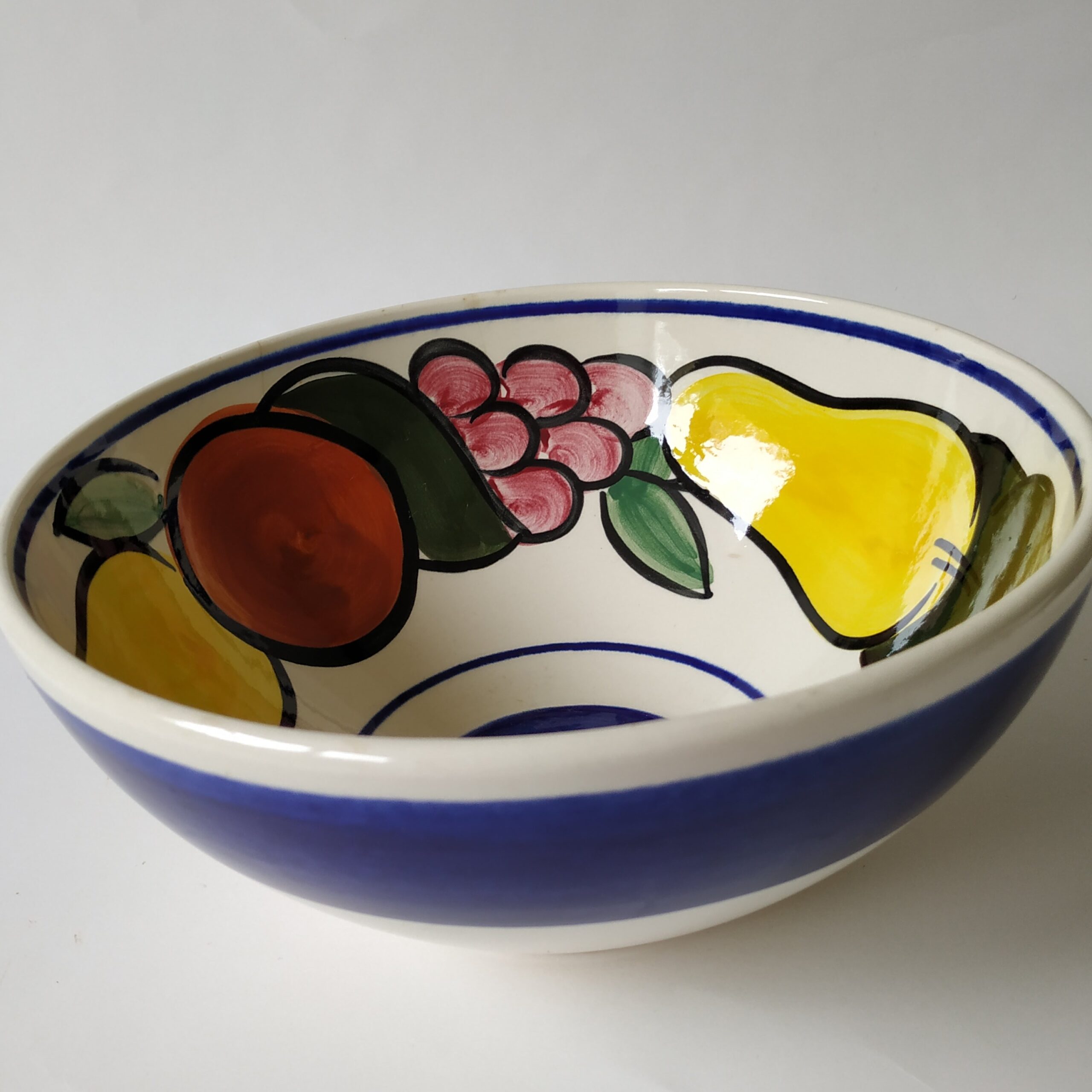 Kom – fruitschaal met afbeeldingen van fruit – Limburg Echt Dom-Keramiek – diameter 22,5 cm – hoogte 10 cm (3)