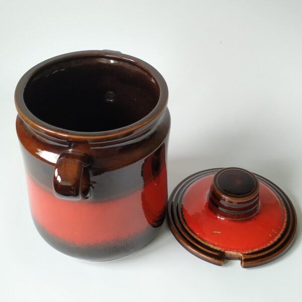 Vintage decoratieve rumtopf van W.Germany 824-30 in prachtige rood/bruine kleur