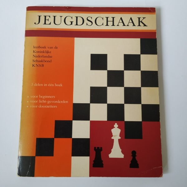 Vintage schaakspel van Selecta met leerboek Jeugdschaak (KNSB)