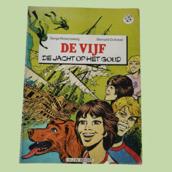 Vintage Stripboek De Vijf, - DE JACHT OP HET GOUD uit 1982