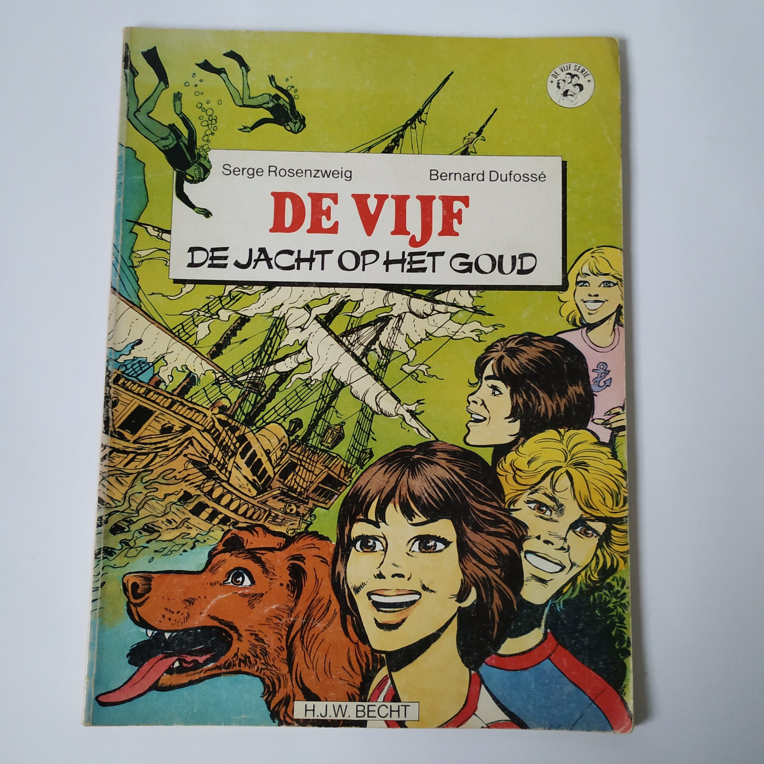 Vintage Stripboek De Vijf, - DE JACHT OP HET GOUD uit 1982