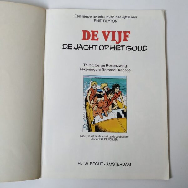 Vintage Stripboek De Vijf, - DE JACHT OP HET GOUD uit 1982