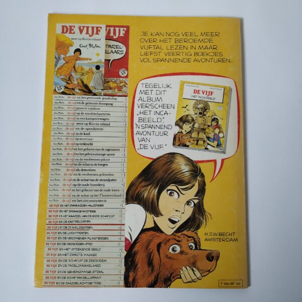 Vintage Stripboek De Vijf, - DE JACHT OP HET GOUD uit 1982