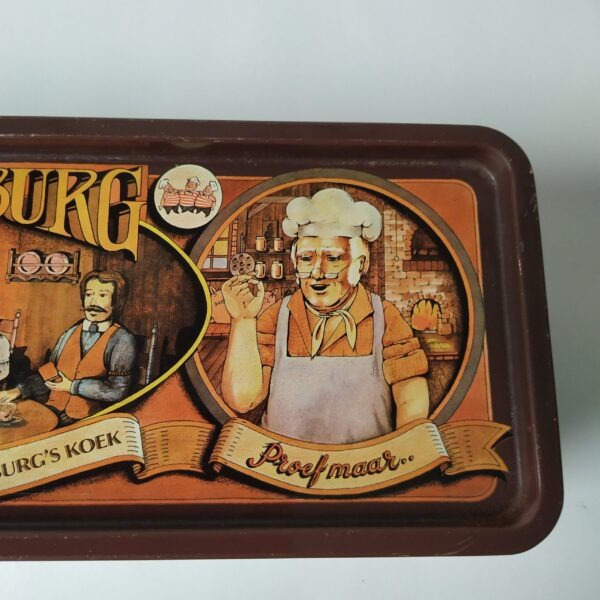 Vintage rechthoekig blik / trommel van Peijnenburg ontbijtkoek
