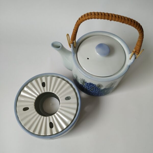 Vintage porselein theepot met theelicht (rechaud)