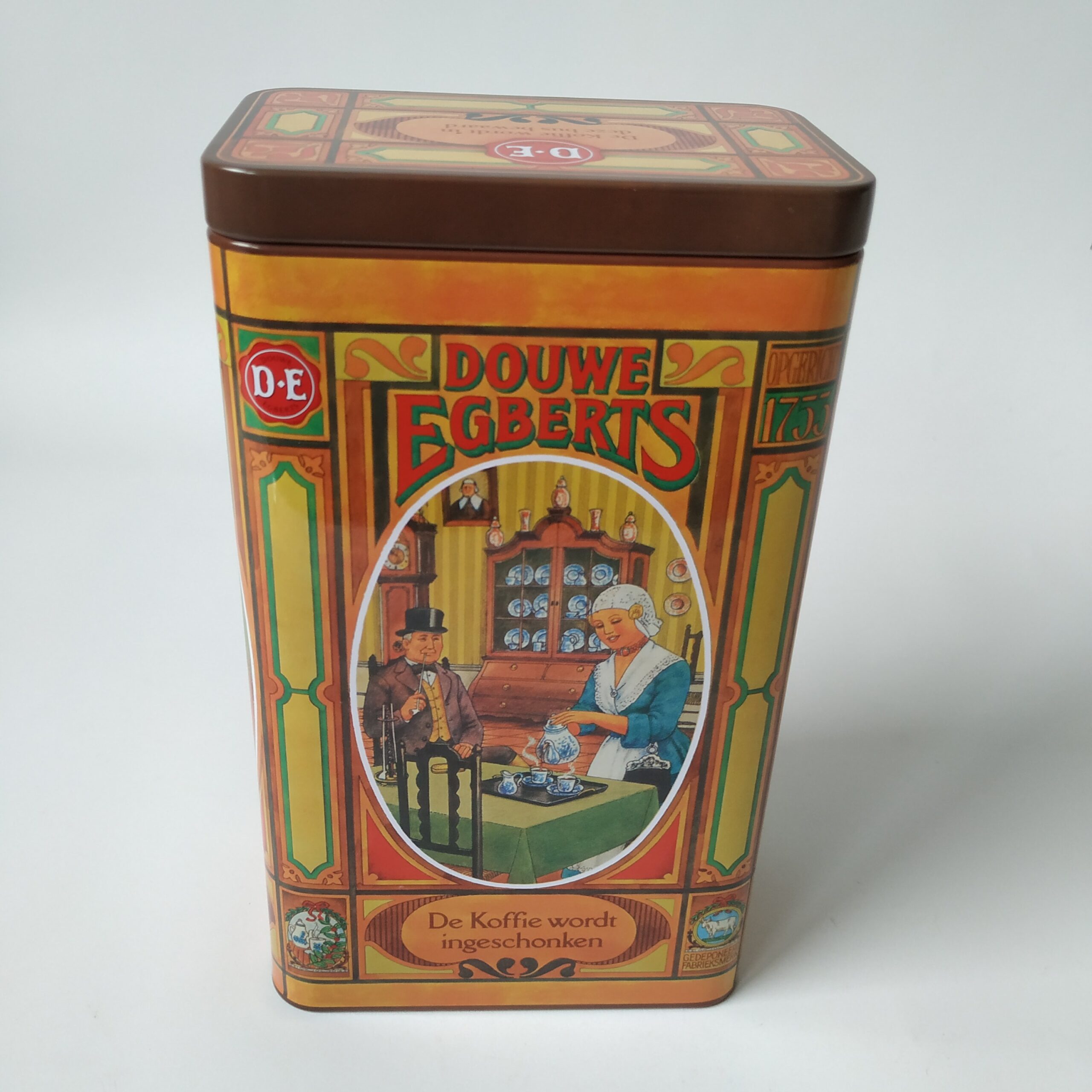 Blik – bewaarbus Koffie Douwe Egberts – afmeting 20x12x7,5 cm – (3)