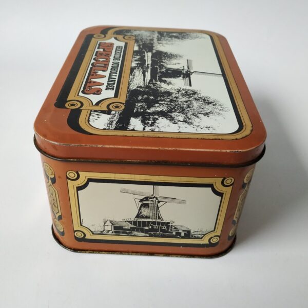 Vintage blik / trommel gekruide oudhollandse SPECULAAS van SRV zuivelservice