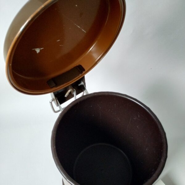 Vintage pedaalemmer van Brabantia in 2 tinten bruin