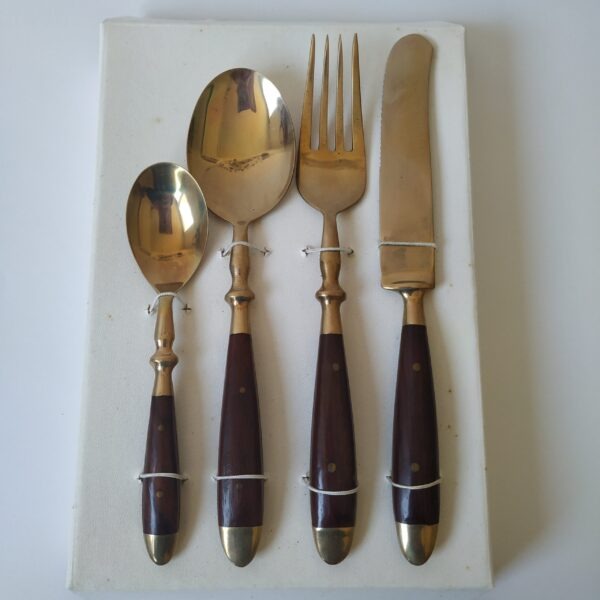 Vintage bronzen bestek, - 22 delig