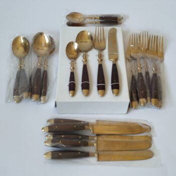 Vintage bronzen bestek, - 22 delig