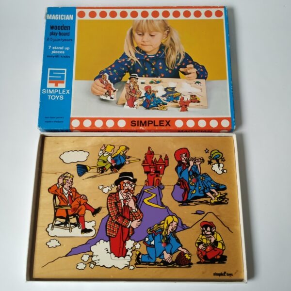 Vintage kinderpuzzel / noppenpuzzel van Tita Tovenaar van Simplex Toys