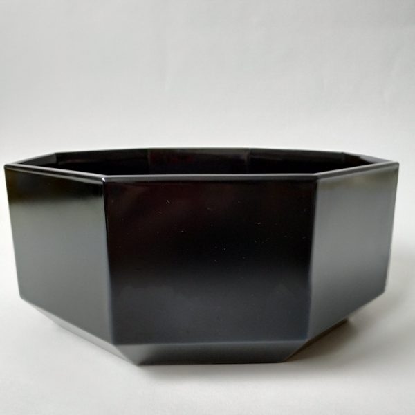 Vintage achtzijdige schaal in het zwart van Arcoroc France Octime