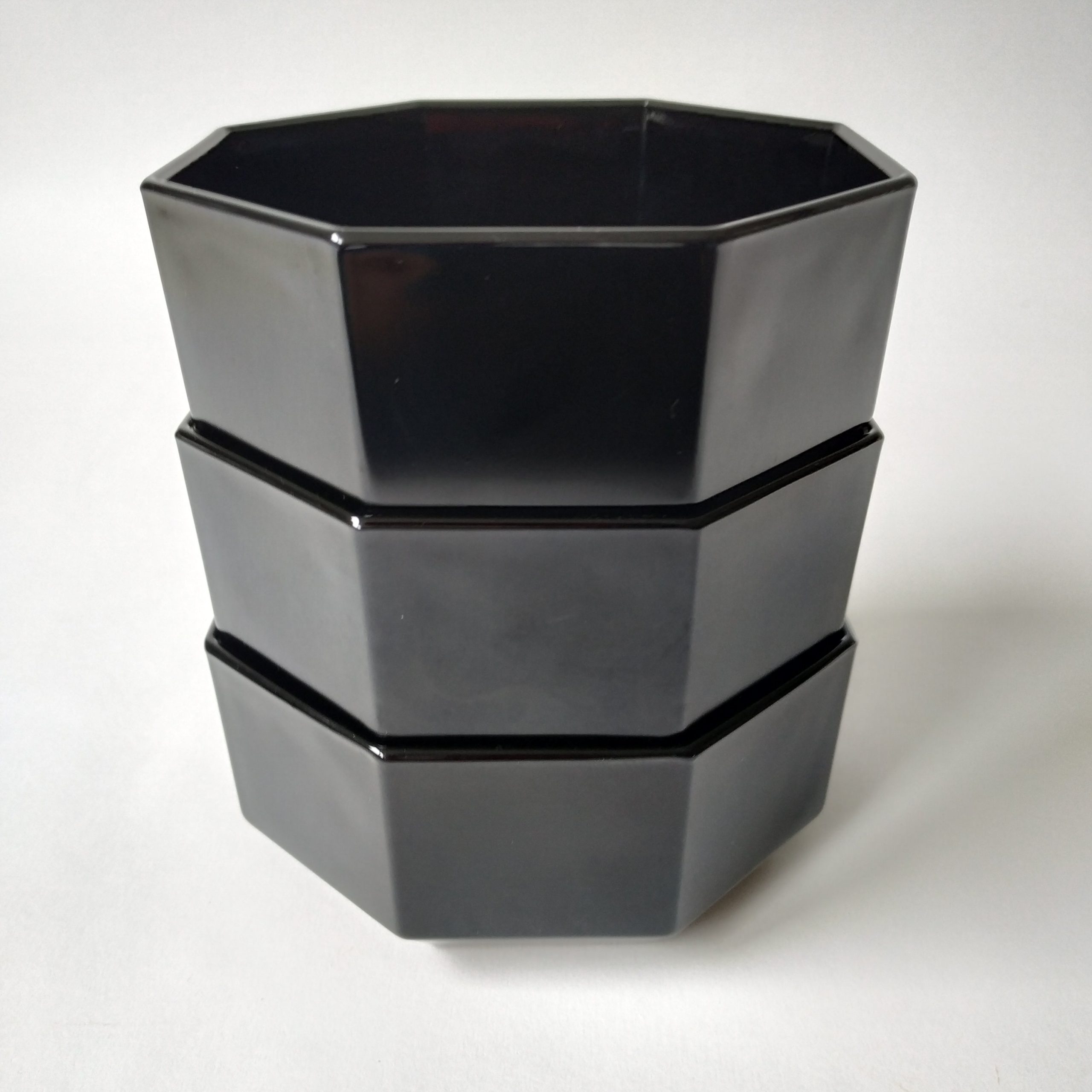 Schaaltjes Arcoroc France Octime -zwart- 3 stuks – diam. 11,5 cm en hoogte 5 cm (1)