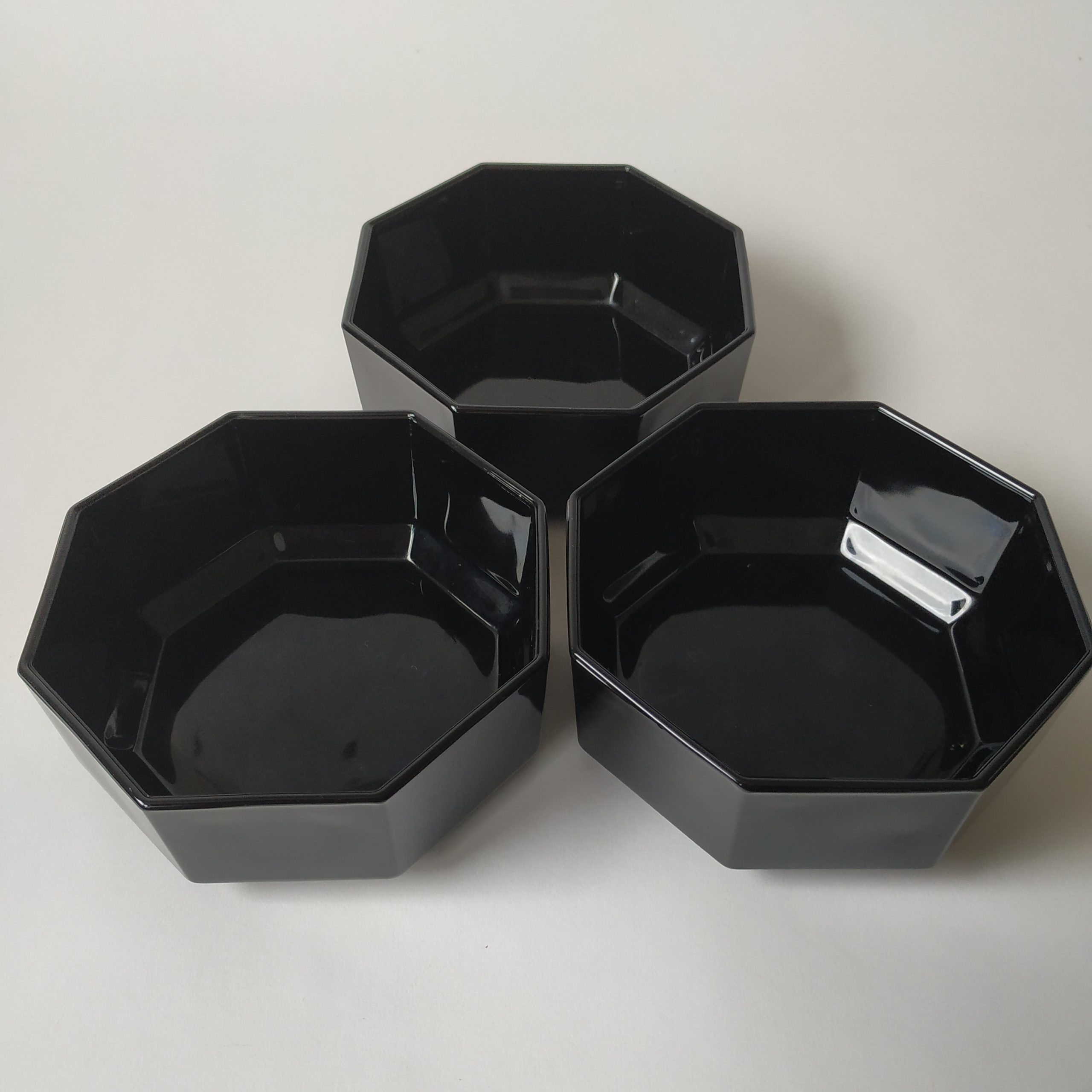 Schaaltjes Arcoroc France Octime -zwart- 3 stuks – diam. 11,5 cm en hoogte 5 cm (2)
