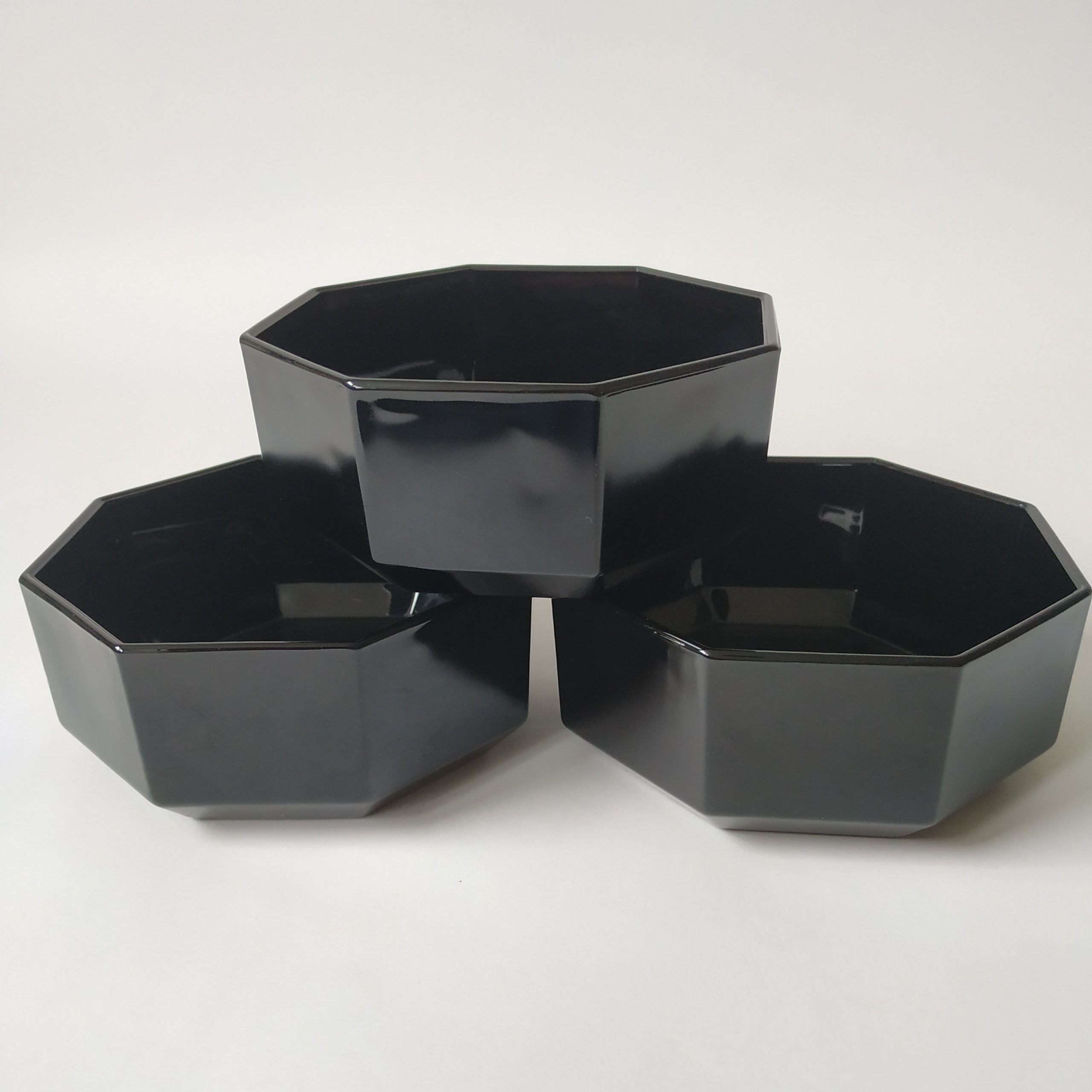 Schaaltjes Arcoroc France Octime -zwart- 3 stuks – diam. 11,5 cm en hoogte 5 cm (3)