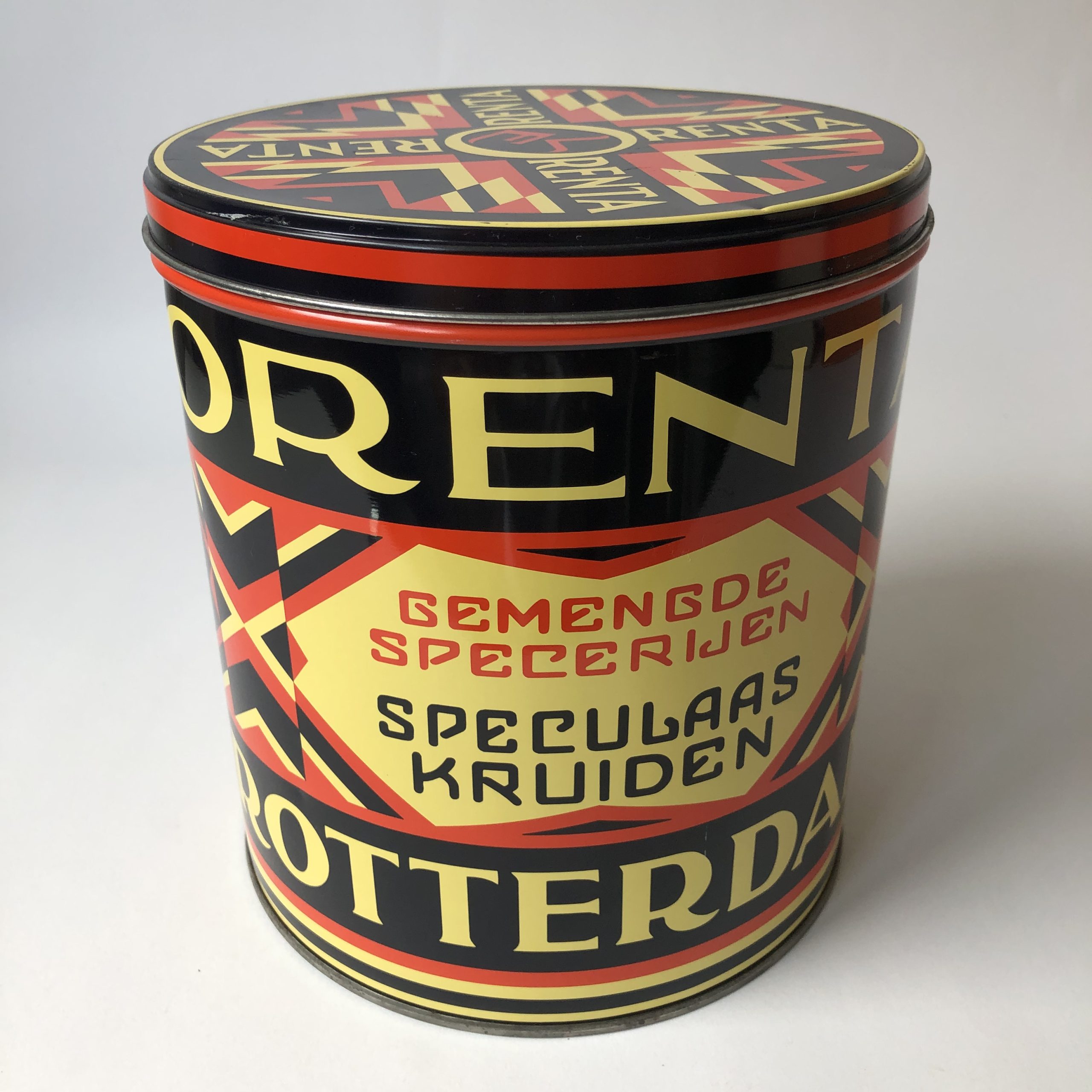 Vintage decoratief blik / trommel van Orenta Rotterdam