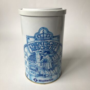 Vintage blik Bolletje Twentsche Beschuit met draaidop