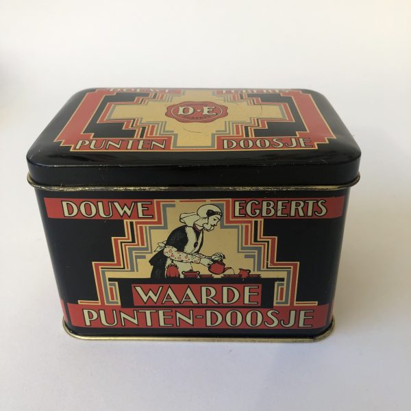 Vintage blik/trommel waarde punten doosje van Douwe Egberts