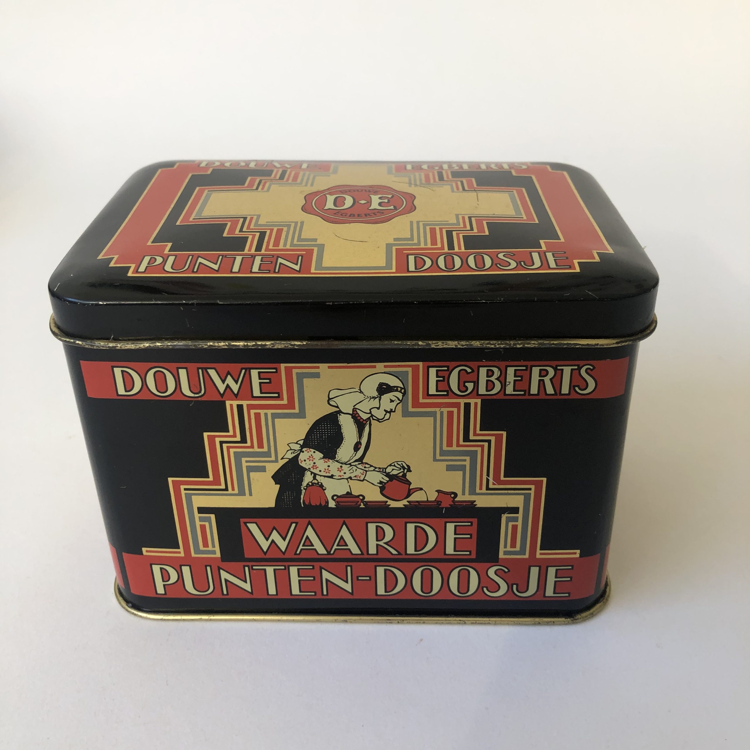 Vintage blik/trommel waarde punten doosje van Douwe Egberts