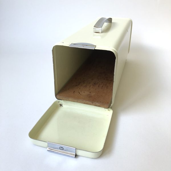 Vintage ontbijtkoekblik/trommel met snijplankje