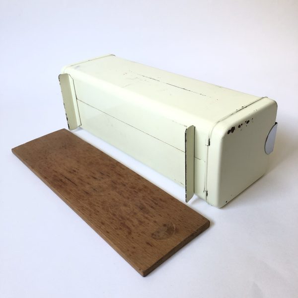 Vintage ontbijtkoekblik/trommel met snijplankje