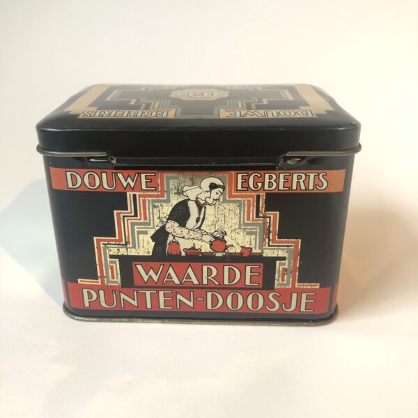 Vintage blik/trommel waarde punten doosje van Douwe Egberts