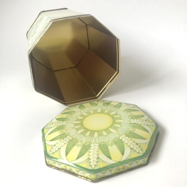 Blik - trommel (achthoekig) van Brinta - hoogte 17 cm - diameter 11,5 cm (5) Vintage achthoekig blik/trommel van Brinta met mooie decoratie en teksten