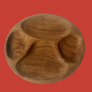 Vintage houten fonduebord / snackbord