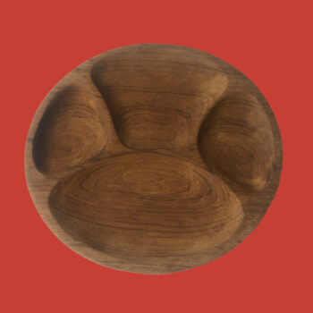 Vintage decoratieve houten fonduebord / snackbord